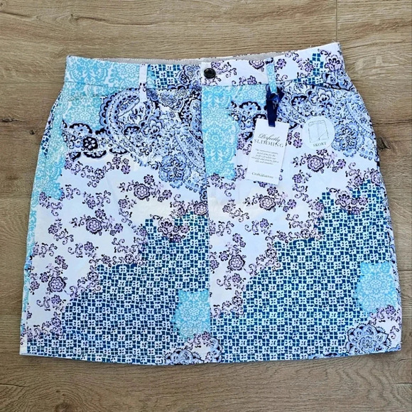 Paisley Floral Stretch Skort Womens Size 12 Pockets - Picture 1 of 7